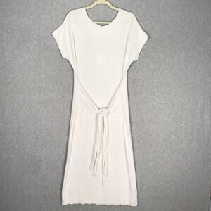 Devotion Dress Women Medium White Sweater Wrap Tie Nautical Coastal Capsule $110